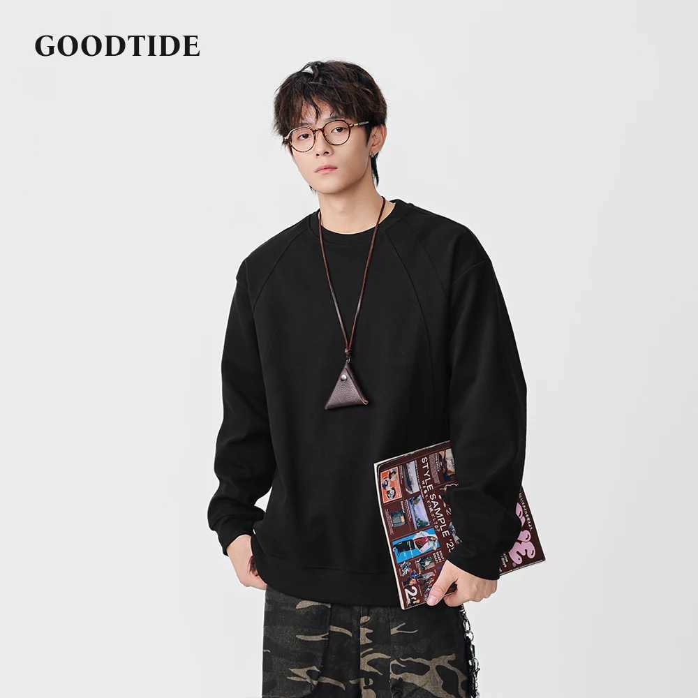 Fashion Mens Casual Crew Neck Sweatshirt 2025 Winter New Raglan Sleeve Design Comfortable Soft Long Sleeve Pullover Top J251031