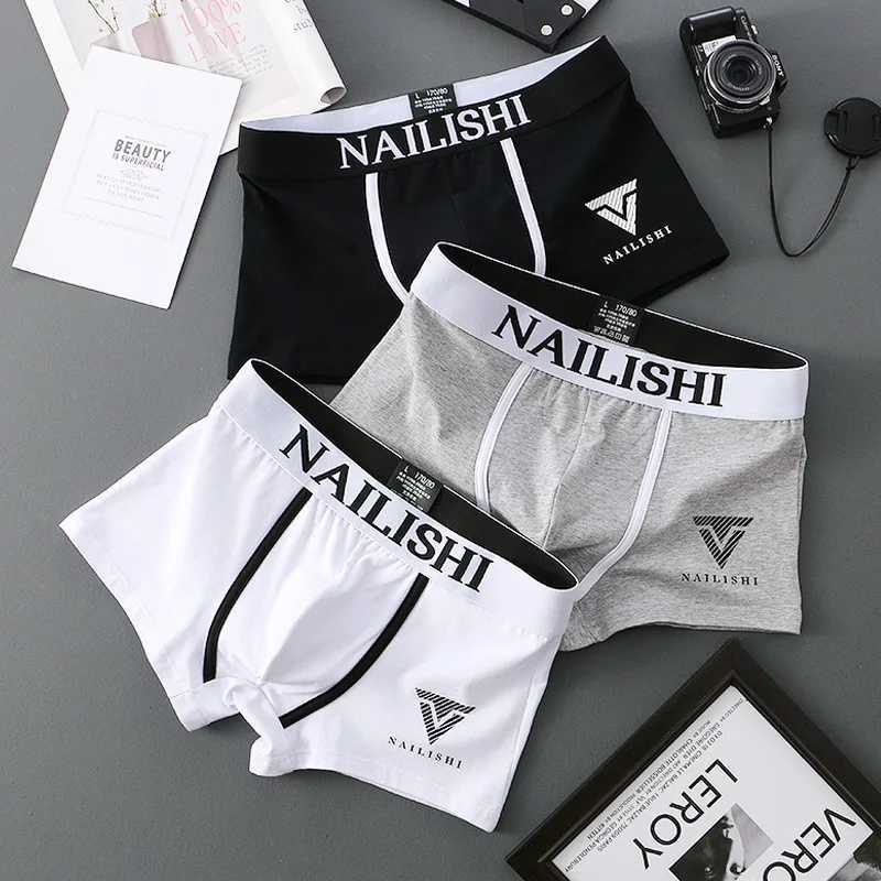 3Pcs Male Panties Cotton Mens Underwear Boxers Breathable Man Boxer Printed Underpants Comfortable Shorts Men Underwear M3XLT251031