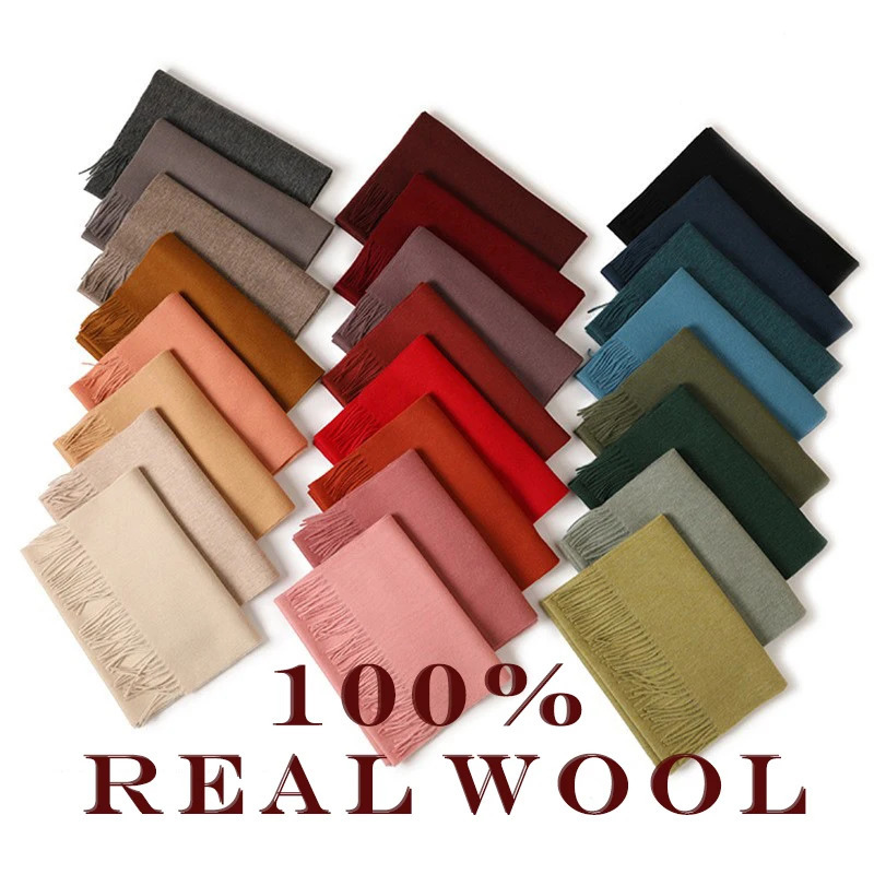 Winter Pure Long Cashmere Scarf Women Luxury Brand Real Cashmere Scarf Warm Thick Soft Solid Shawl Ladies Wrap 251028ww