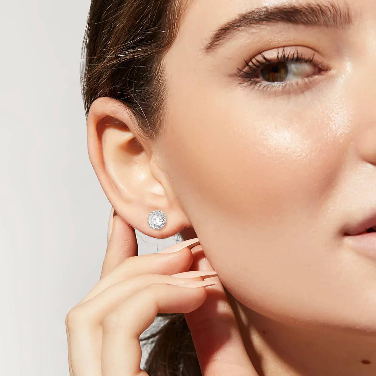 Classic Mossanite Diamond Ear Stud 38mm 1ct 2ct 14K Gold Plated 925 Sterling Silver VVS GRA Moissanite Earring for Women Men