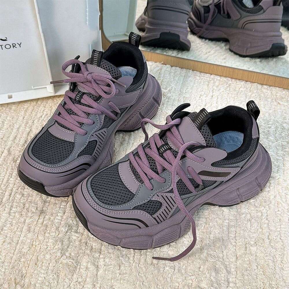 Casual All-Season Double Mesh Breathable Dad Shoes for Designer Shoe Women 2025 New Fashionable Height-Increasing Sneakers
