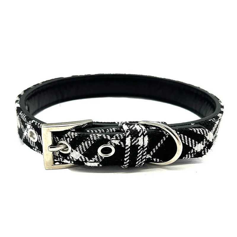 Pet Collar Plaid Dog Collar ic Red PU Leather Earthy Twill Dog Pet Products C251031