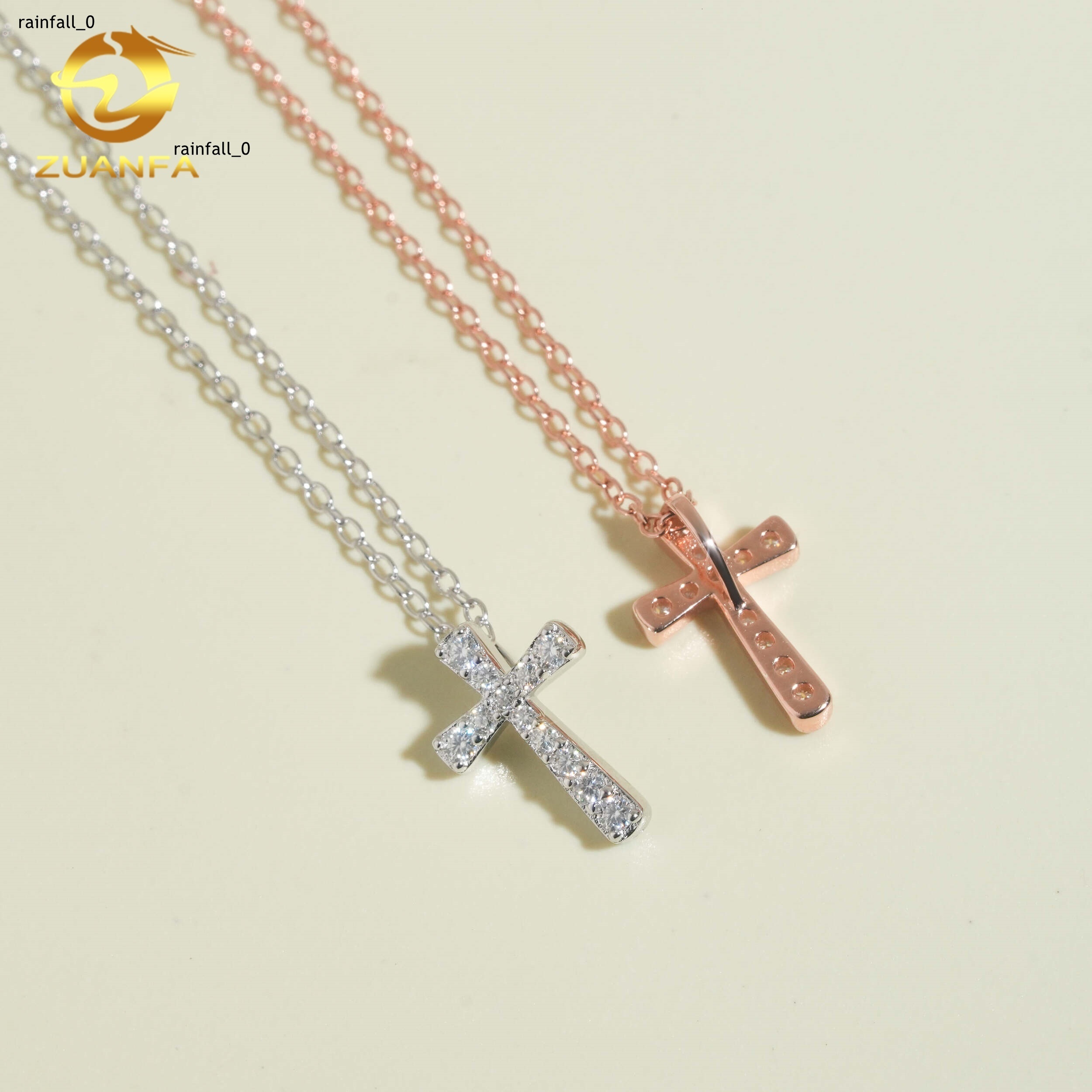 Iced Out Hip Hop 925 Silver VVS Moissanite Cross Pendant Necklace Men Women Fashion Diamond Necklaces Daily Wear