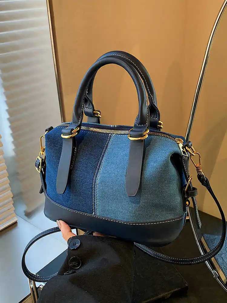 Denim Wens Crossbody Bag 2025 New Trend Casual Splicing Handbag Korean Cmuting Ctra Single Shoder Pack D251031