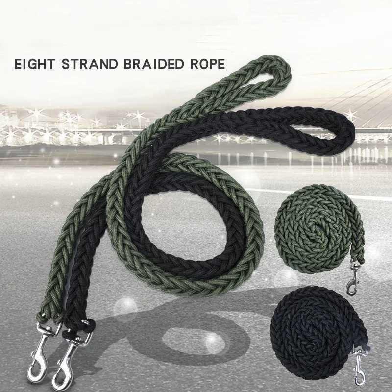 Large Dog Leash Nylon Braided Traction Rope Pet Walking Thick Hand Rope For Bulldog Rottweiler Hound Dogs Accessories C2510313