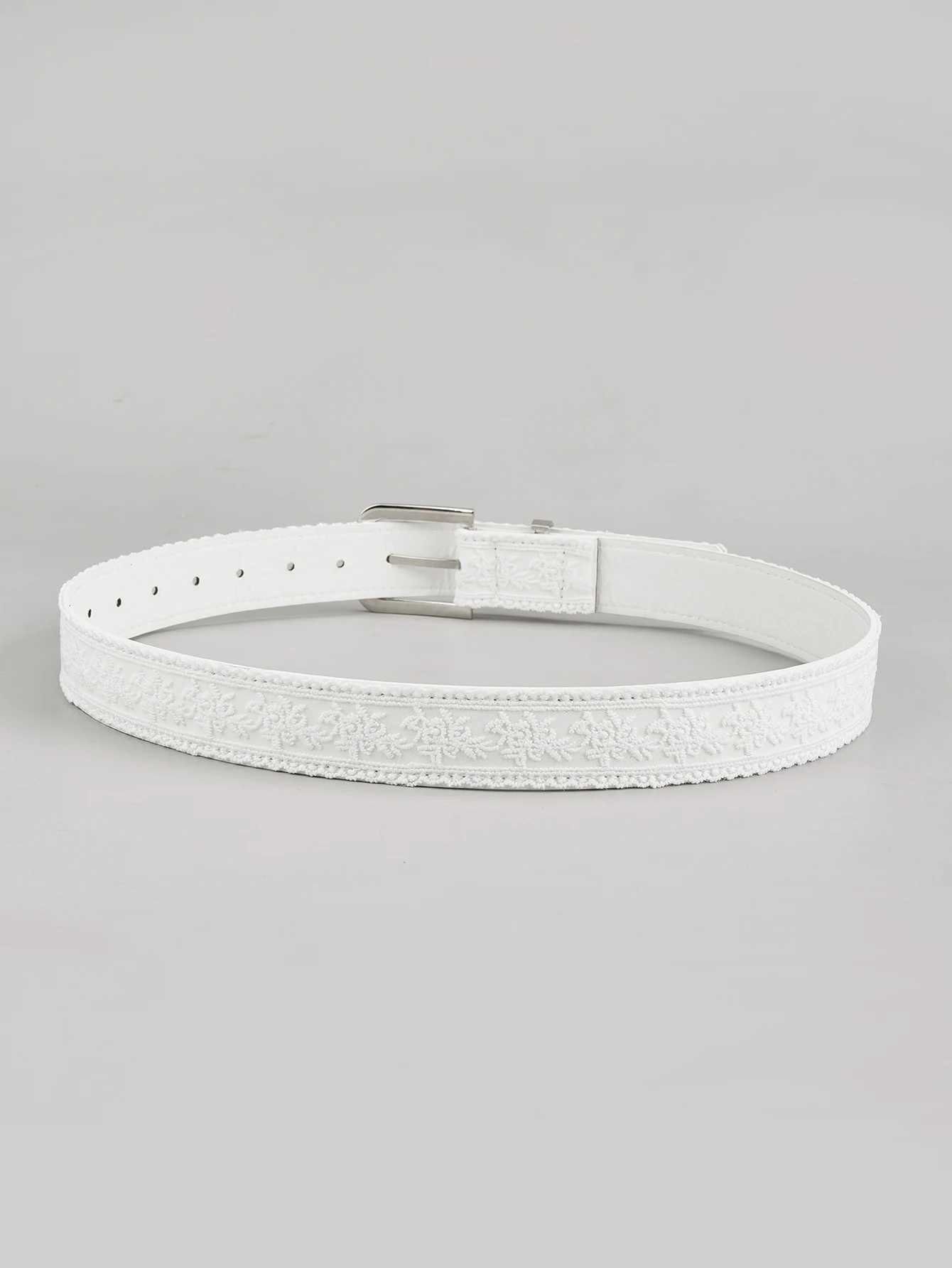 Elegant Lace Trim Pin Buckle Belt Womens Fashion Leather Waistband Stylish Ladies Accessory for All OccasionsW251030