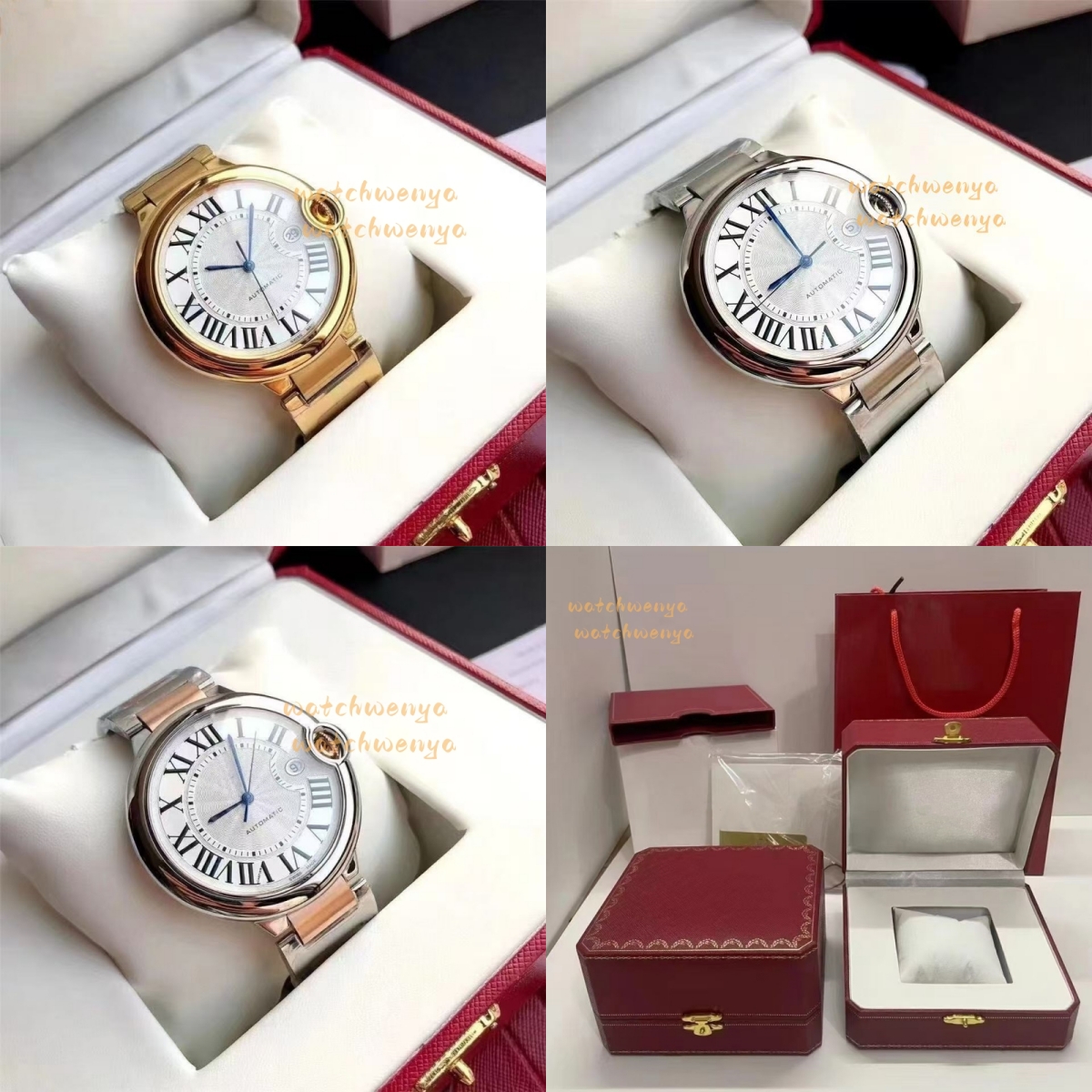 A classic men's watch with a stainless steel strap of 42mm, a designer watch box Christmas present