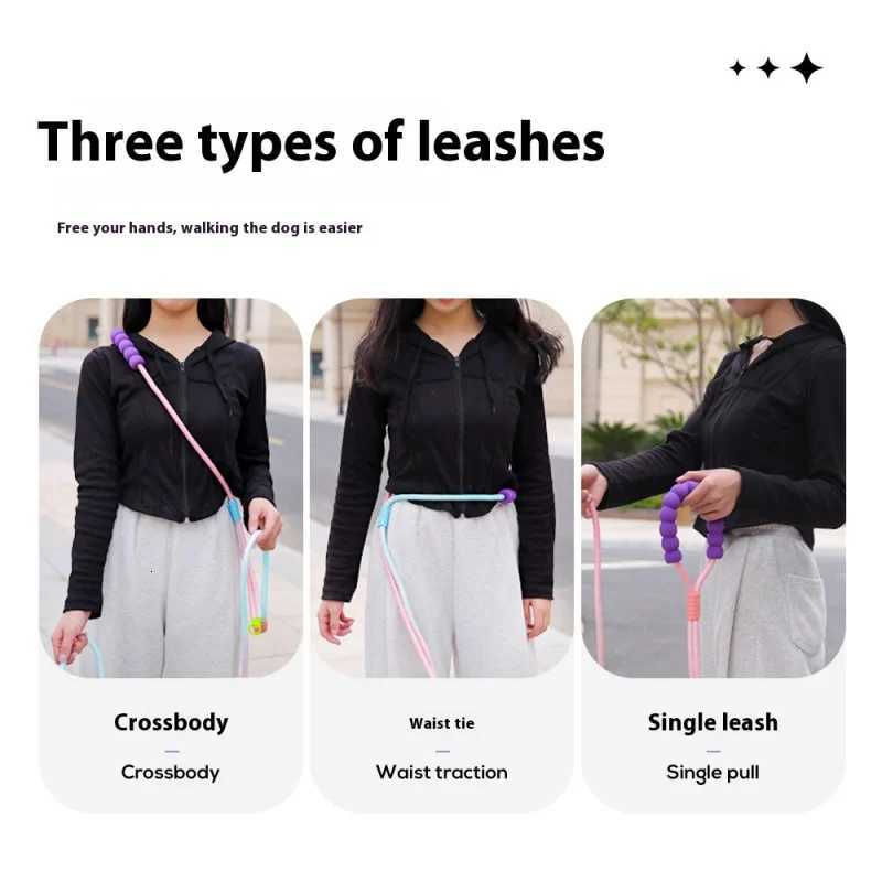 Holographic HandsFree Dog LeashCloudShaped Bubble Foam Handle with ClimbingGrade RopeAdjustable Waist Leash for Medium Dogs C251031