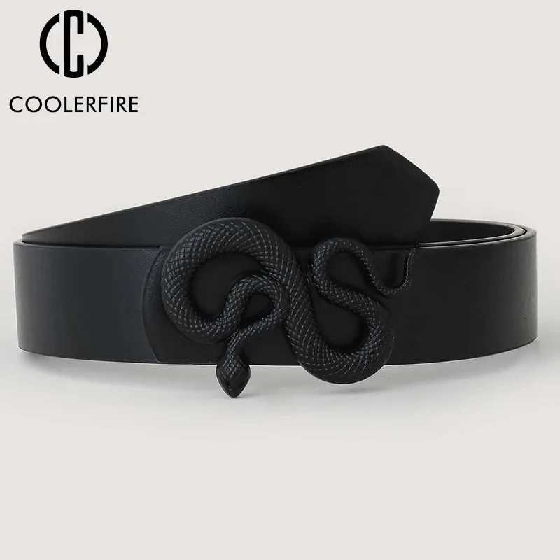 Belts For Women High Quality Luxury Brand Black Casual Designer Snake Buckle PU Leather Belt Ladies Dress Jeans Waistband AL042W251030