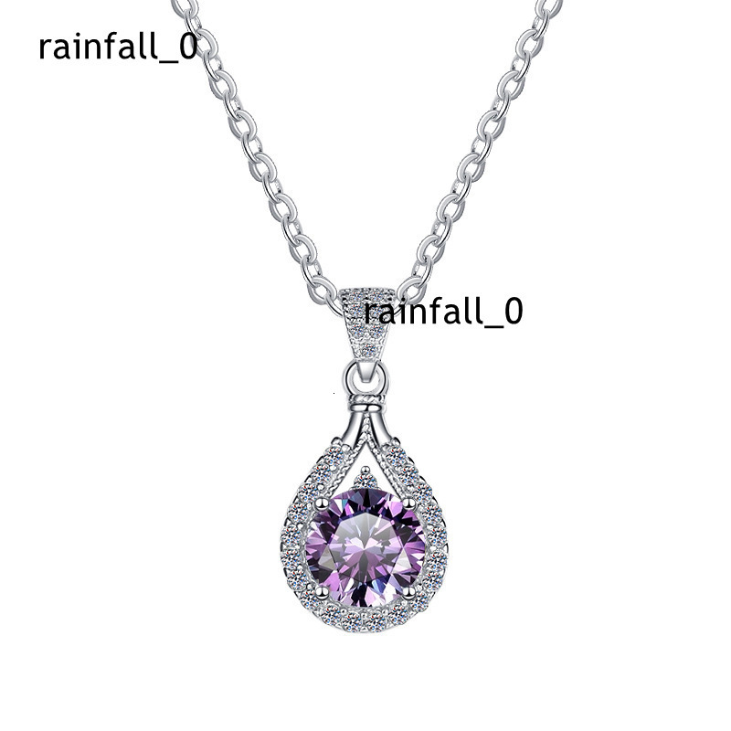 1Carat Moissanite Pendant Necklace for Women Fashion Fine Jewelry with S925 Sterling Silver Chain Geometric Design