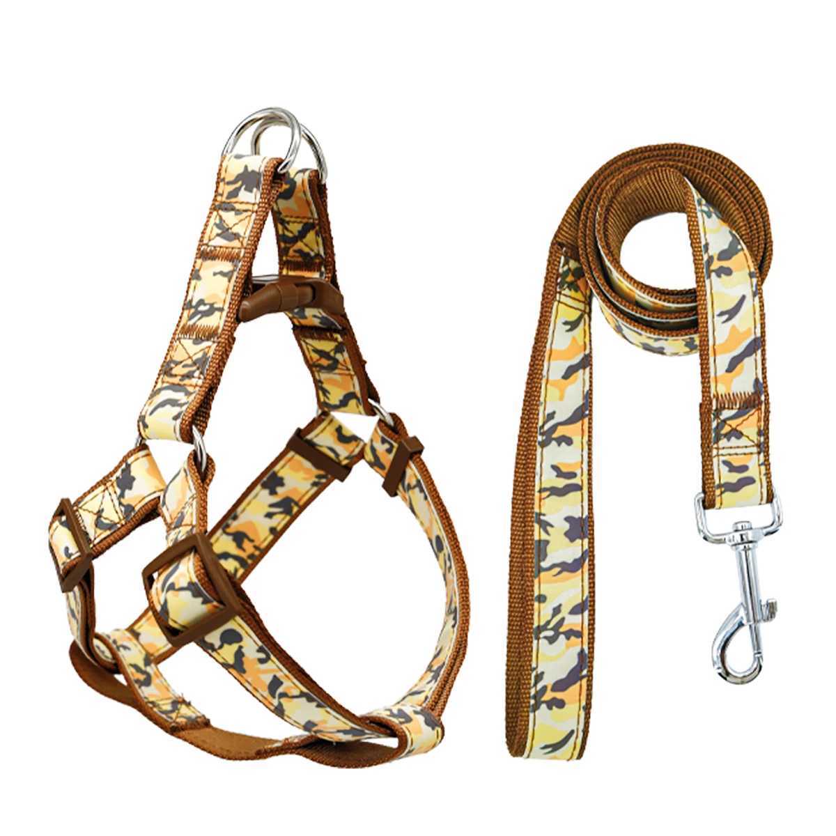 A set of camouflage reflective chest and harness set for small and mediumsized dogs to go out for a walk and a lead rope for ca C251031
