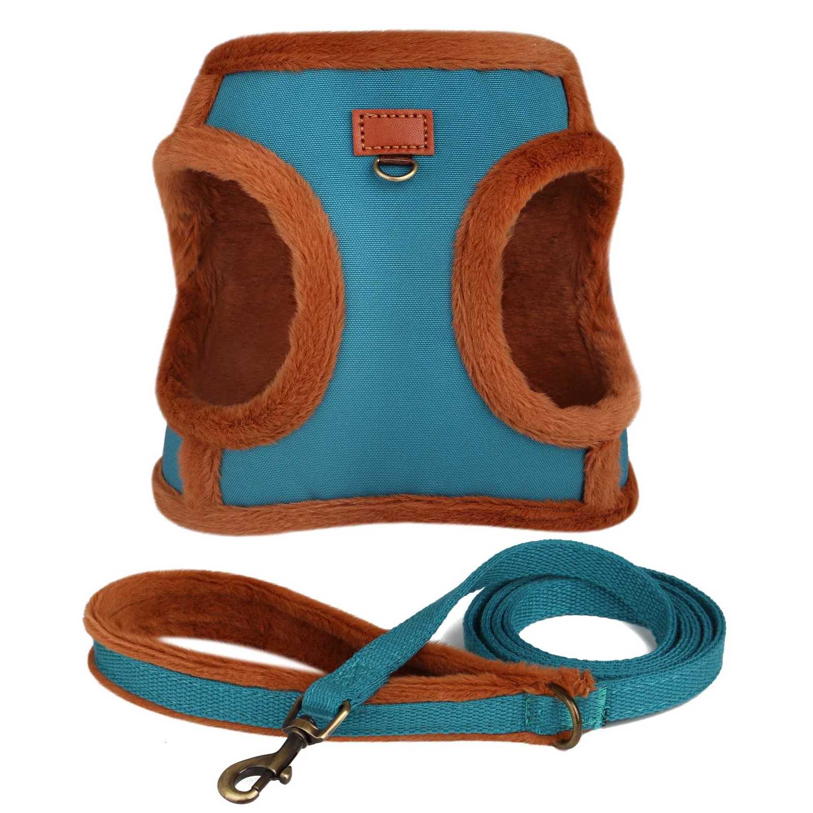 3 Layer Warm Dog Harness Leash Set Soft Padded Dog Harnesses Vest Winter Pet Puppy Walking Vest Lead for Small Medium Dogs Pug C251031