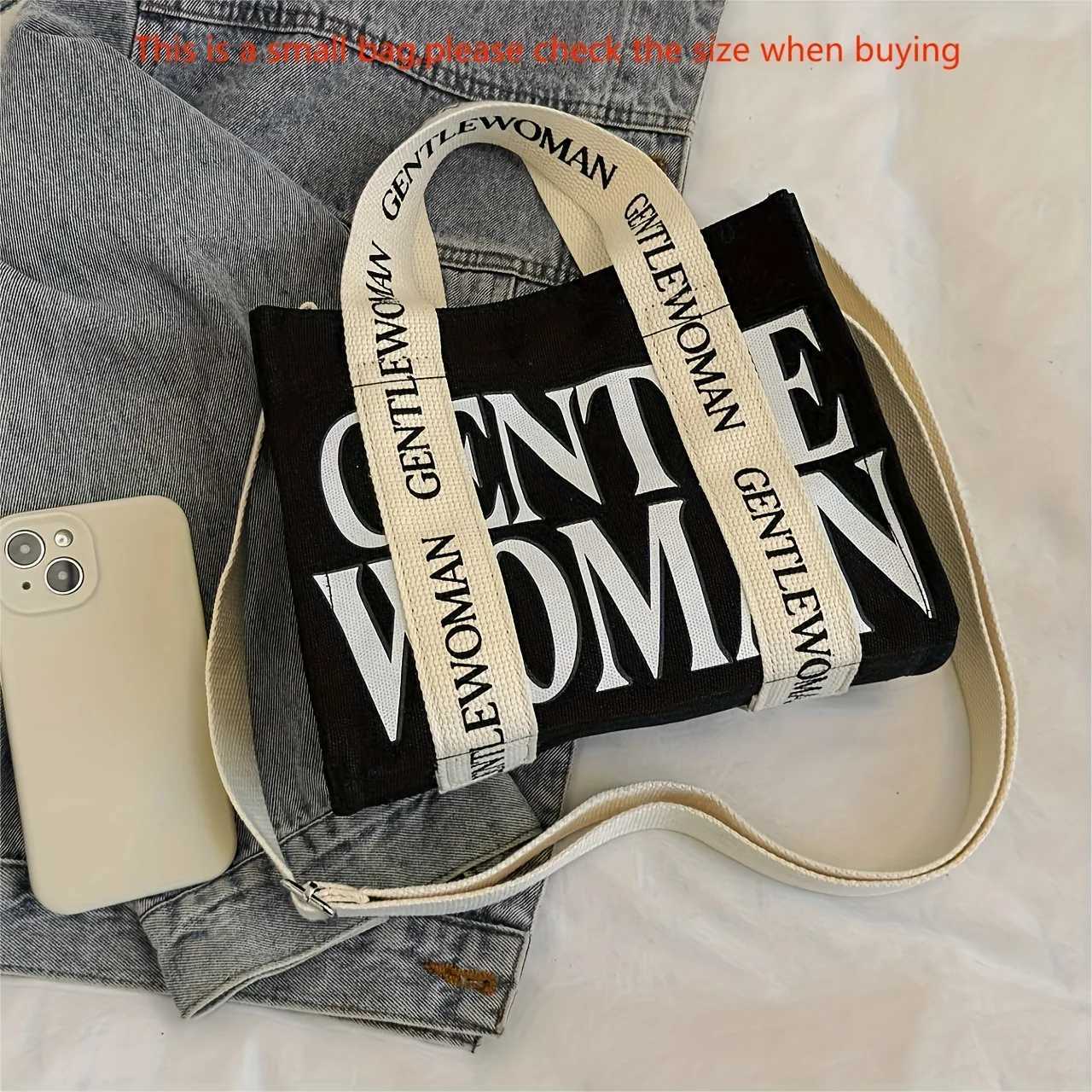 Forward Mini Canvas Crossbody Bag Stylish Modern Letter Print Comfortable Wide Strap Tote Everyday Chic Versatile Handbag W251031