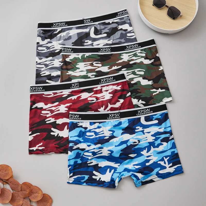Sexy Mens Boxer Briefs Print Underwear Soft Breathable Men Underpants Comfortable Elastic Waistband Low Rise BriefsT251031