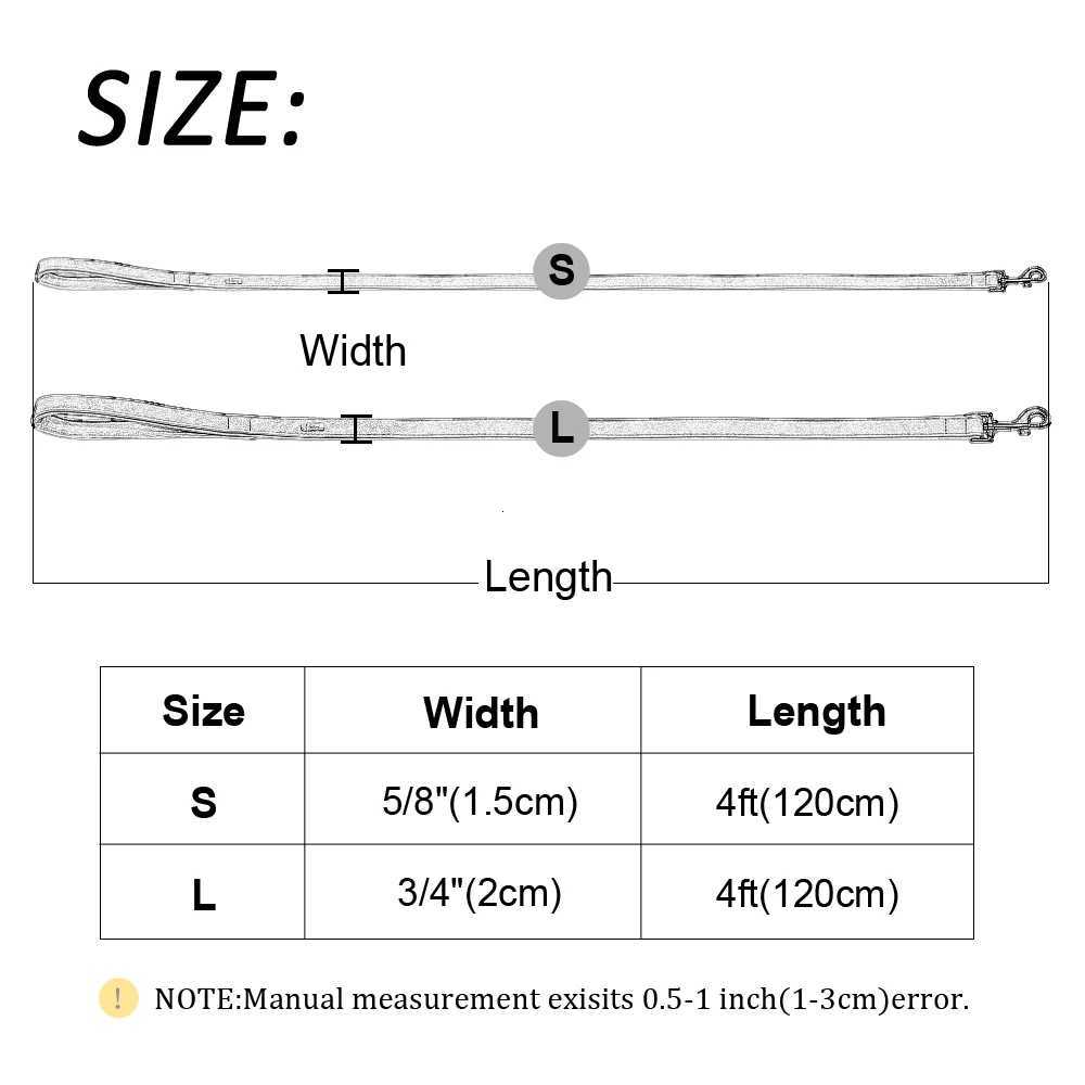 Leather Dog Leash 4 ft Dog Leash 2 Layer Pet Dog Leash Leads with Padded Handle for Medium Large Dogs Walking Training C251031