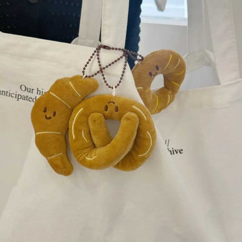 Kawaii Croissant Long Bread Series Plush Keychain Cute Decoration Backpack Pendant Plush Toy Doll Keyring Doll Girl Gift V251031