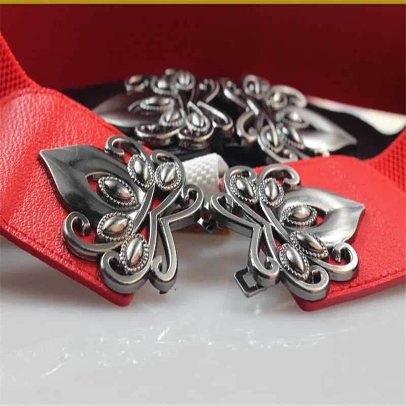 Womens dress belt womens wide waist sealed elastic belt womens multifunctional belt red black brown white 65cm85cmW251030