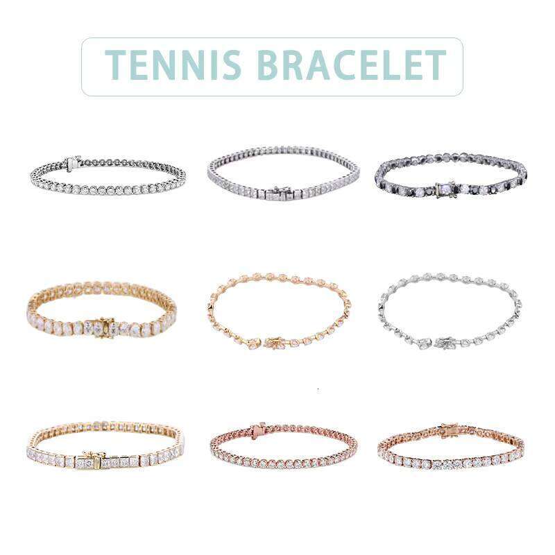 High designer bracelet14k gold Bright Silicon Stone Elegant Round Tennis Chain 3mm Bracelet