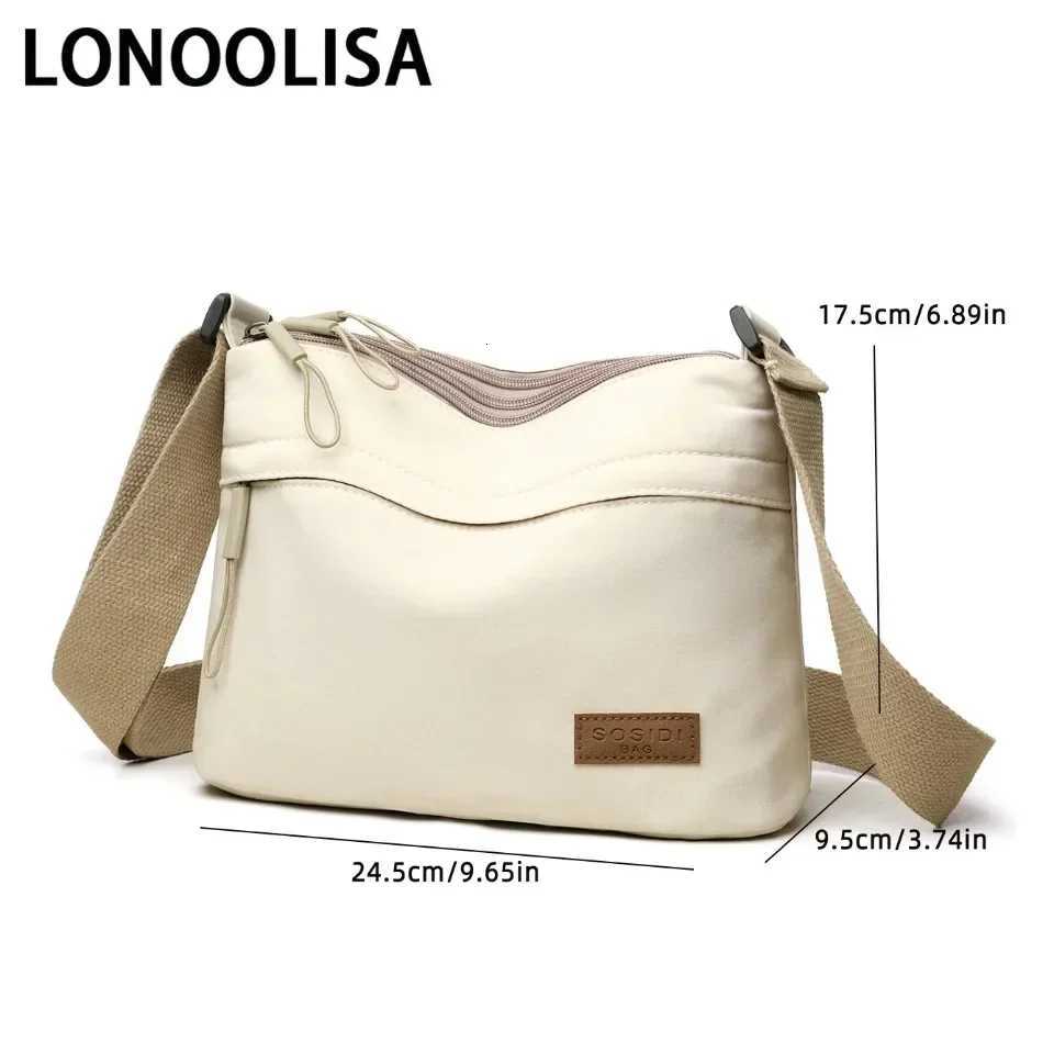 3 Main Pockets High capacity Shoulder Crossbody Bag for Women Multipocket Purse canvas Handbag Suitable for mothers shopping W251031