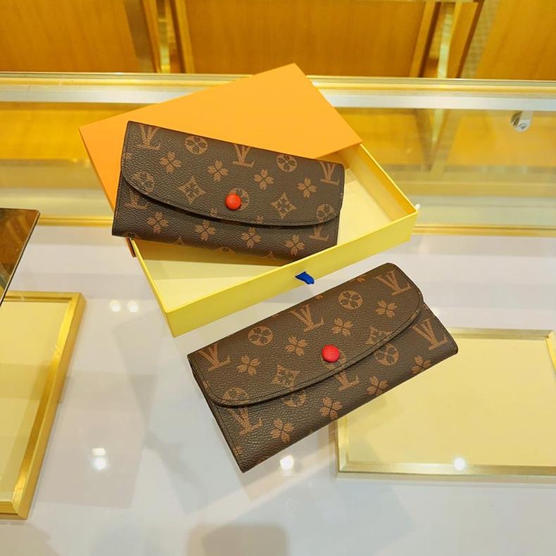 Luxurys Designer Wallets Fashion Women Men Wallet Genuine Leather Wallet Single Zipper Lady Ladies Long Classic Coin Checker Plaid Flower Bag Purse With Box