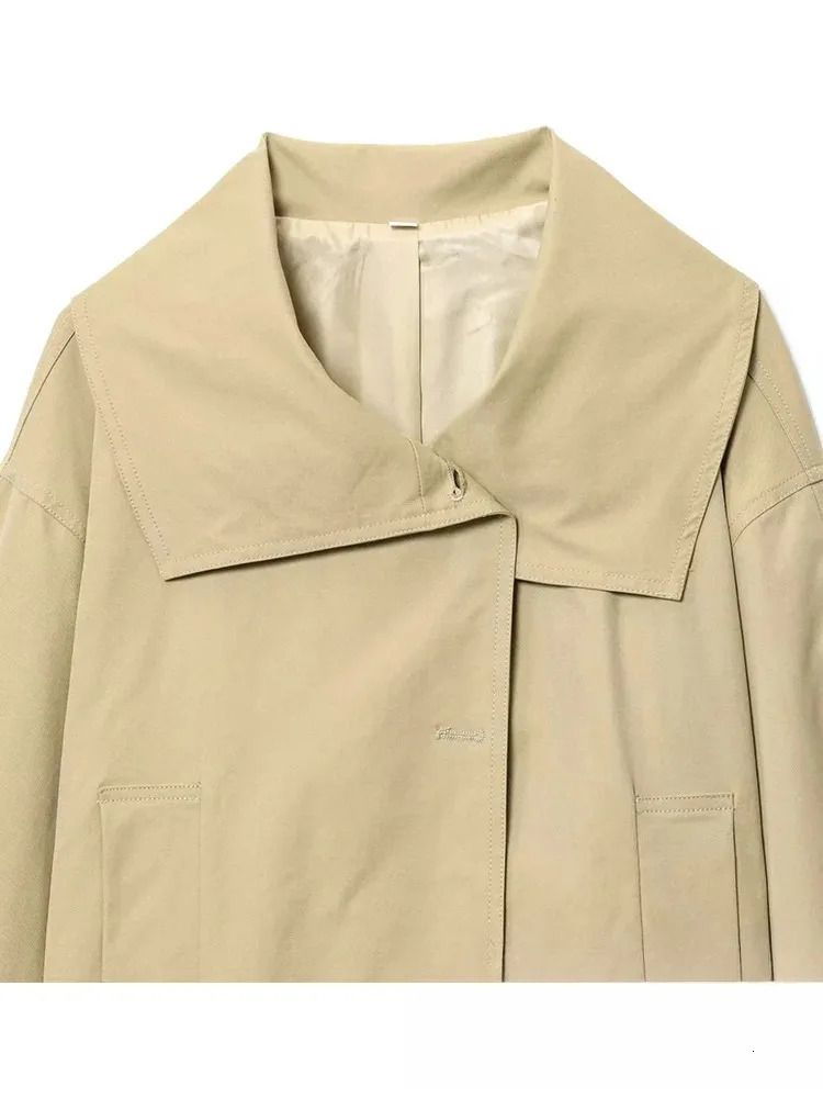 KONDALA Office Lady Khaki Suits Women Long Sleeve Sashes Button Trench Jakcets Wide Leg Button Shorts Fashion Autumn Suits 251031