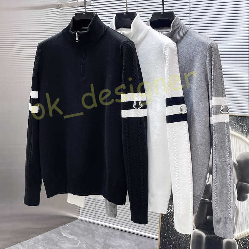 Designer Men's Sweaters mens Sweatshirts 2025ss New Wool Blend Stand Collar Half-Zip Long Sleeve Sweater Wool Sweater Base Shirt Pullover sweatshirt Size M-3XL