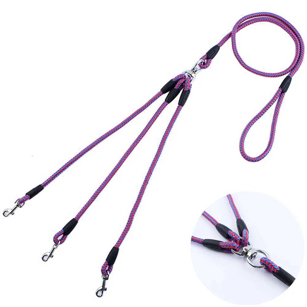 3 Way Dog Coupler Leash No Tangle Splitter Triple Dog Leash for Walking Running Three Small Dogs Cats Puppy 3 in 1 Traction Rope C251031