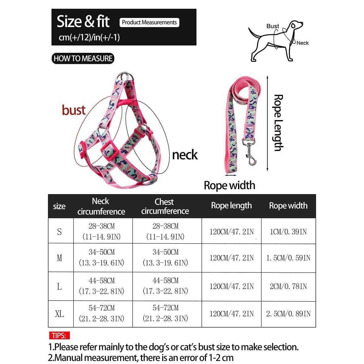 A set of camouflage reflective chest and harness set for small and mediumsized dogs to go out for a walk and a lead rope for ca C251031