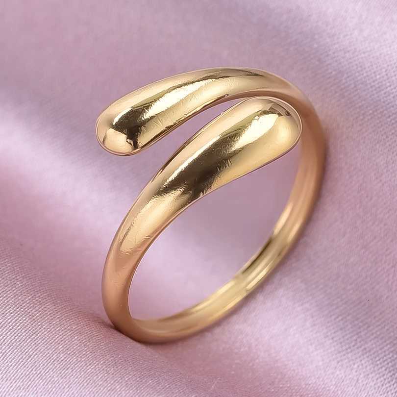 1pcs Classic Tiger Eye Real Stone Open Adjustable Stainless Steel Rings For Women Men Accessories Gold Color Finger Jewelry RingXJ251031