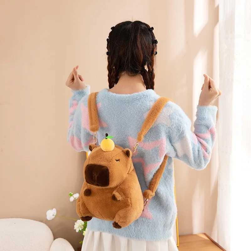 Capybara Plush Backpack Kawaii Fashion Plushie Doll Fur Bag Childrens Bag Shoulder Bag Mini Knapsack Bags Gifts For Girlfriend W251031