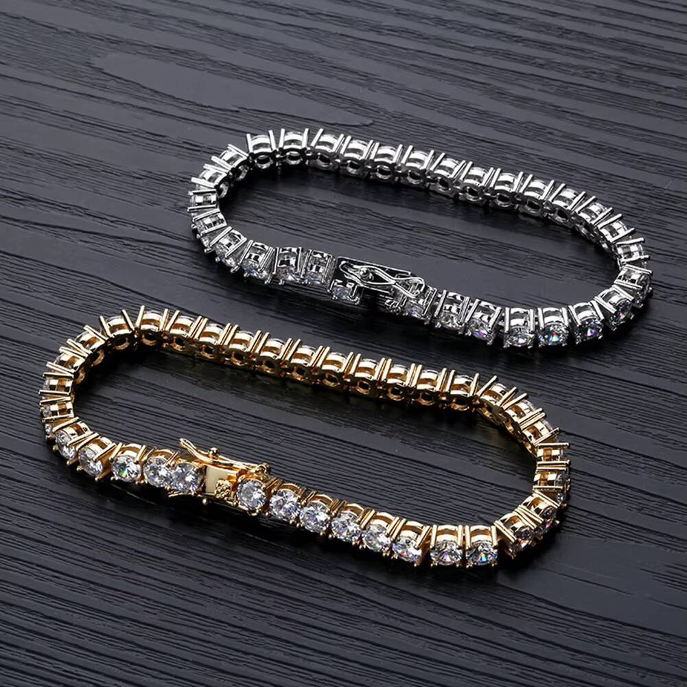 Custom 14K 18K Real Solid White Gold 3mm 4mm 5mm Lab Grown Diamond Bracelet Full Set IGI Diamonds Gold Tennis Chain