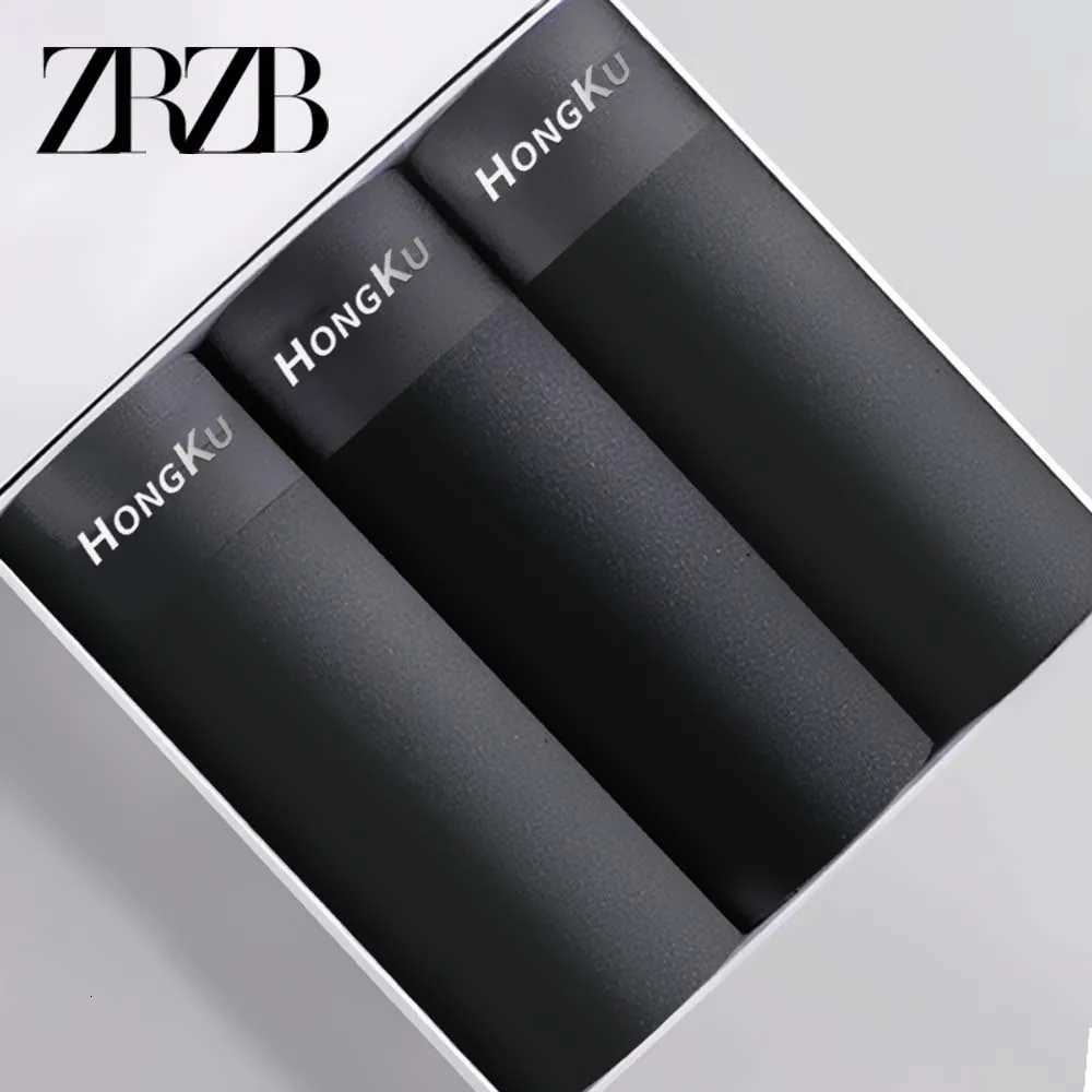 ZRZB Mens Boxer Sexy Underwear soft Black boxershorts Milk Silk Underpants Male Panties 3D Pouch Shorts Under Wear Pants ShortT251031