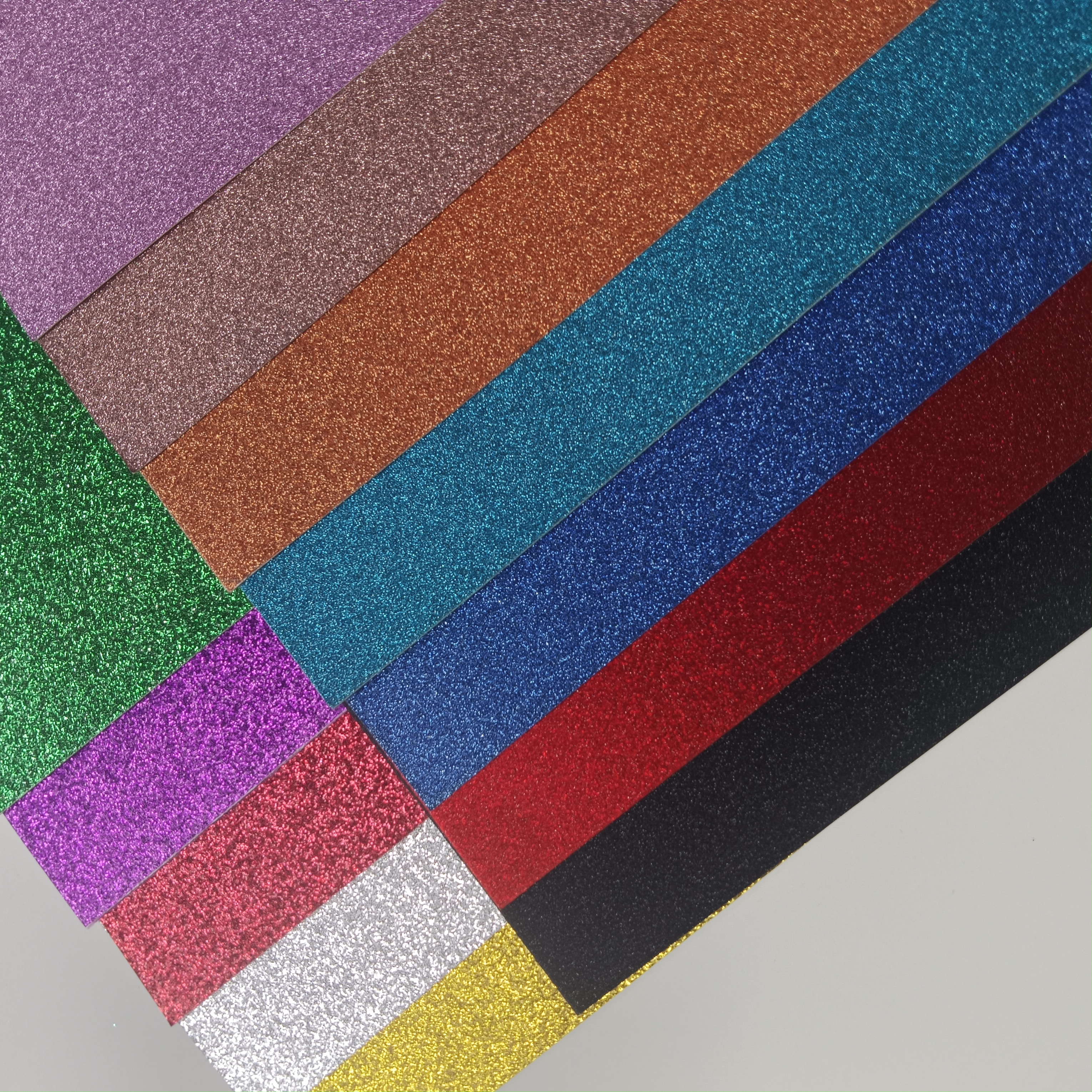 A5 Size 250GSM No Off-Glitter Colorful Luxury Film Glittered Cardstock - Pack of 24 Sheets for Printing
