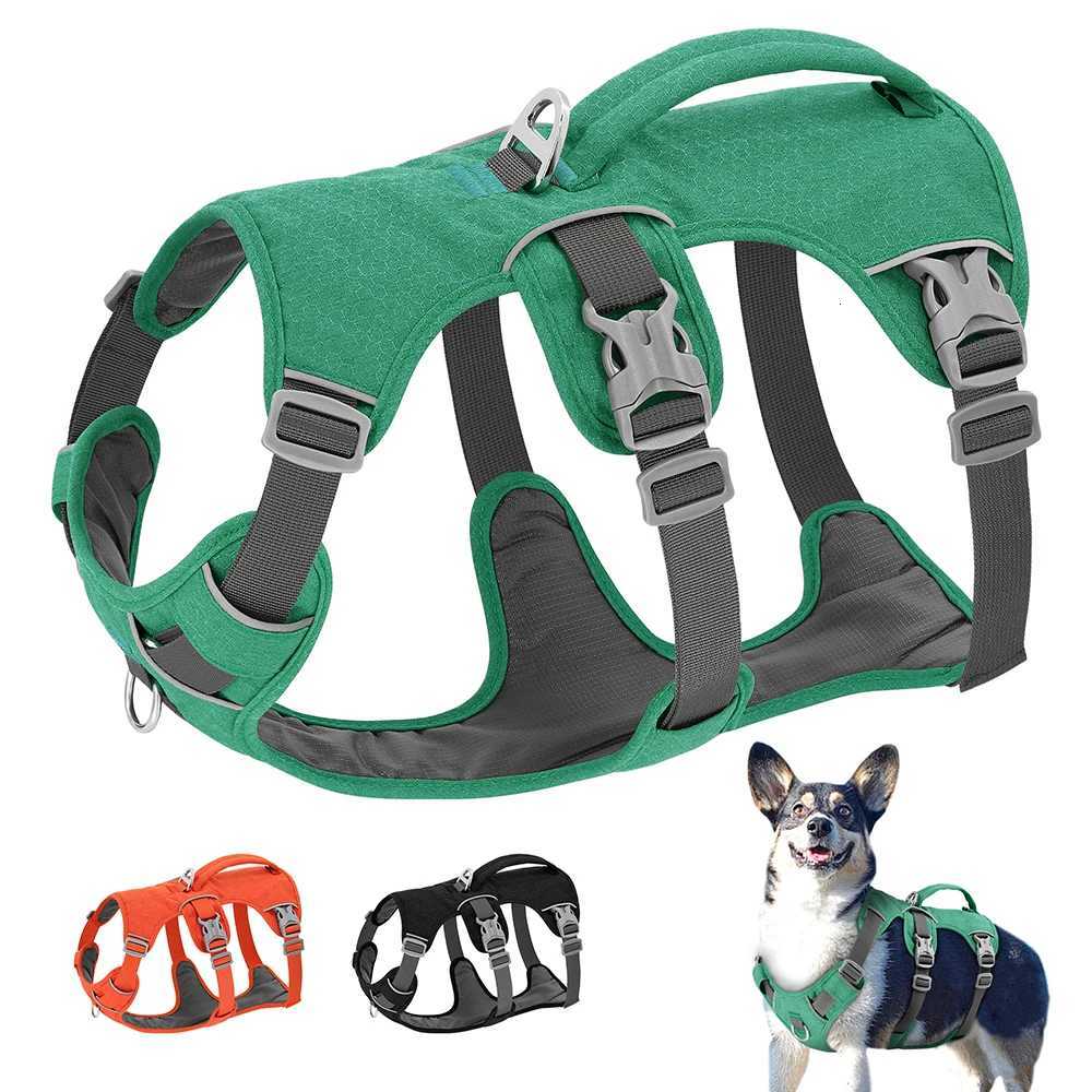 Escape Proof Nylon Dog Harness Reflective Dog Harnesses Durable Pet Vest With Handle Adjustable for Small Medium Large Dogs Pug C251031