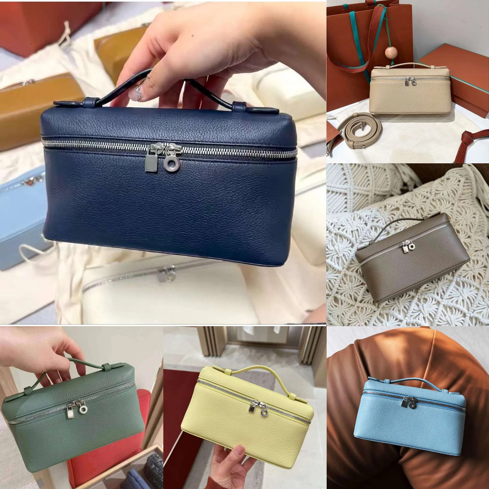 12 Designer loroo Makeup Luxury Extra pocket L19 totebags piana Cosmetic bag High Quality Women's Handbag Purse Toiletry Mini Brown vanity bag Vanity cosmetic bag 7c