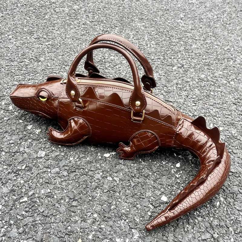 Funny Crocodileshaped Shoulder Bag Design Sense Niche Handbag Creative Hot Girl Crocodile Crossbody Bag Personalized Women Bag Z251029
