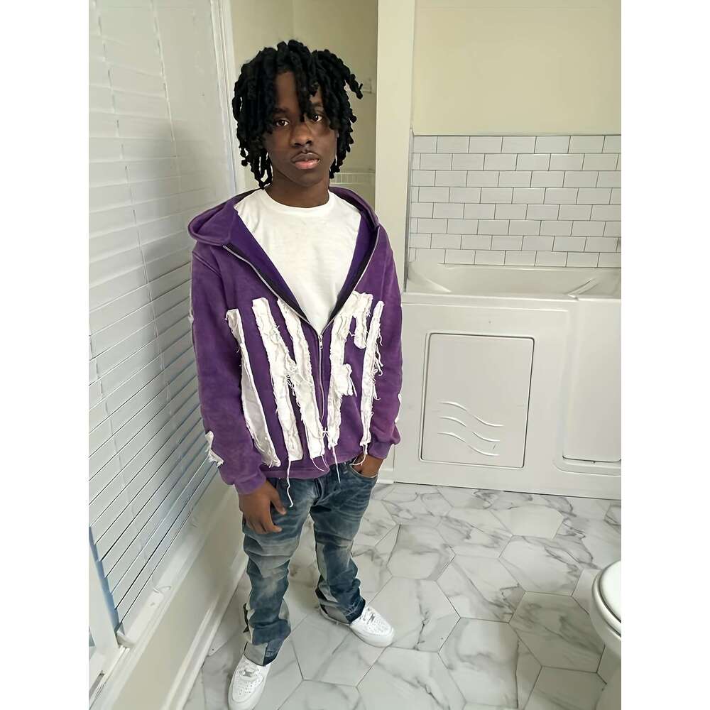 Y2k Retro Hip Hop Zip Hoodie Distressed Joyful Face Graphic, Full-Zip Closure, Loose Streetwear Jacket, A-Line Silhouette & Split Hem Vibrant Orange B