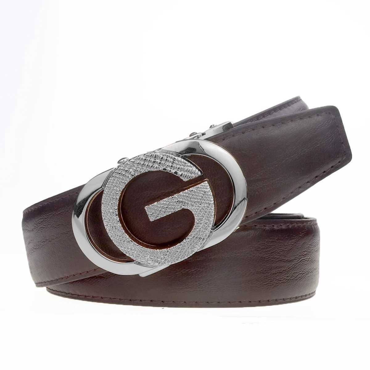 New Leather Cowhide Mens Belt Fashion Automatic Buckle Ratchet Adult Luxury Brand Jeans Business Casual Waist Male Strap BrandW251030