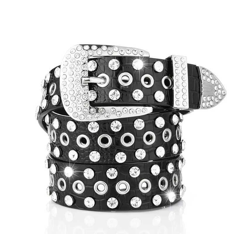 of Korean Version Fashionable Girl Denim Belt with Diamond Inlaid Water Diamond Belt for Womens DecorationW251030