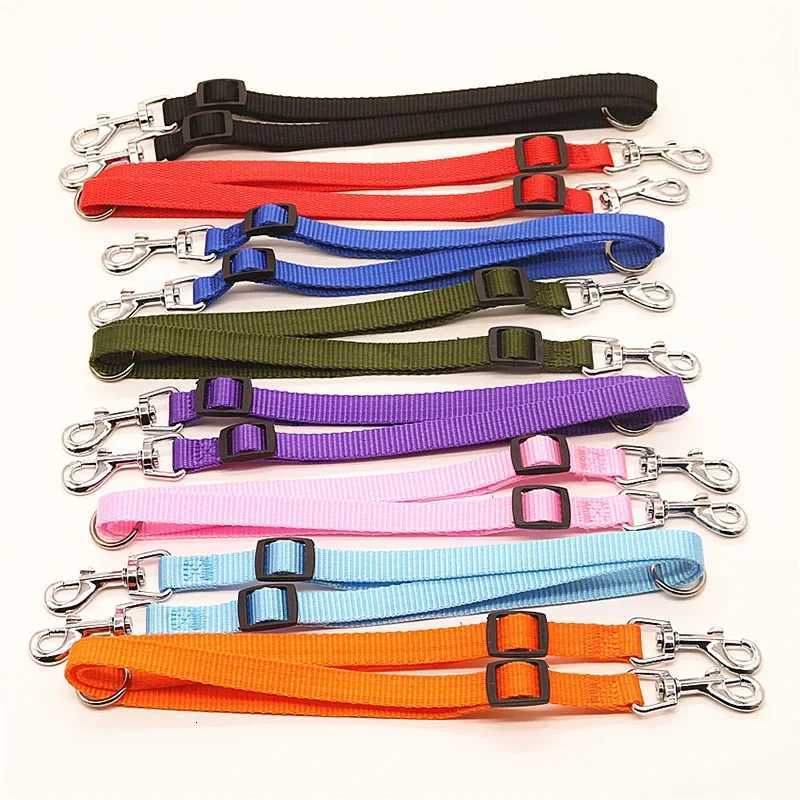 Double Twin Dual Coupler Dog Leash Two in One Strong Nylon V Shape Adjustable Pet Dog Leash Colorful Two Ways 2 Dogs Pet Lead C251031