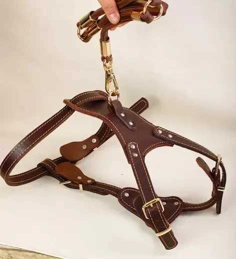 Handmade Band 7590cm Durable Soft Cow Leather Pet Dog Harness Chest Strap For German Shepherd Dogs C251031