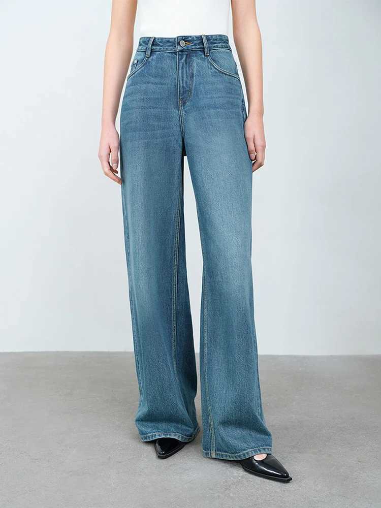 FSLE Premium SeriesSimple and Loose Washed High Waisted Jeans for Women Spring 2025 New Style Jeans 25FS11316 J251031