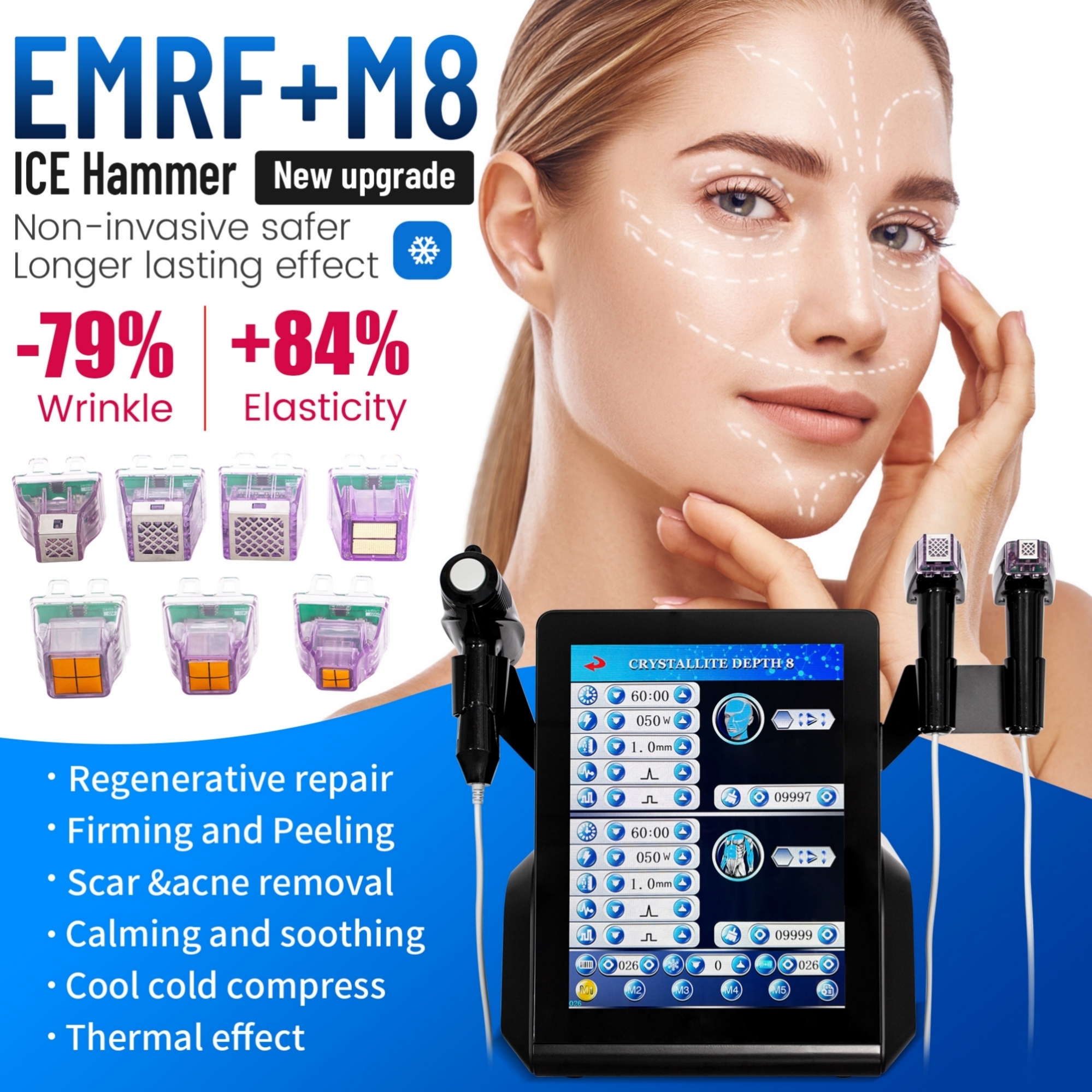 Microneedle Device Fractional Radio Frequency Machine Face Lifting Skin Rejuvenation Scar Acne Removal Anti Aging Beauty Salon Use