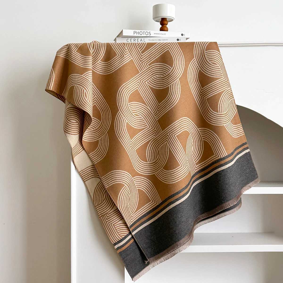 2025 Women Warm Cloak Winter Scarves Bohemia Print Shawl Thickened Imitaion Cashmere Blanket Fashionable Luxury Versatile Scarf C251031