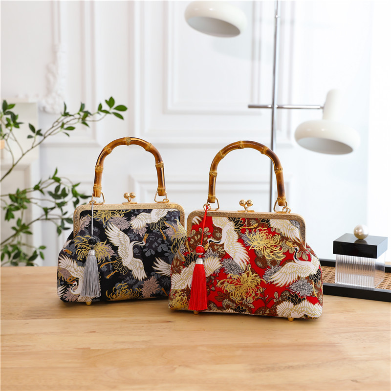 True Bamboo Handbag Cheongsam Handbag Woman Handbag Shoulder Bag Cross-Body Handbag 2025s hot
