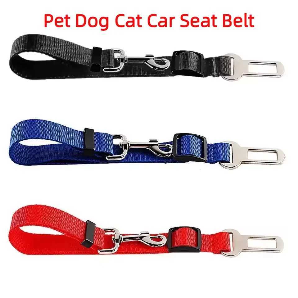Adjustable Dog Cat Car Seat Belt Dog Leash Collar Breakaway Car Nylon Harness Portable Safety Protector Travel Pets Accessories C251031