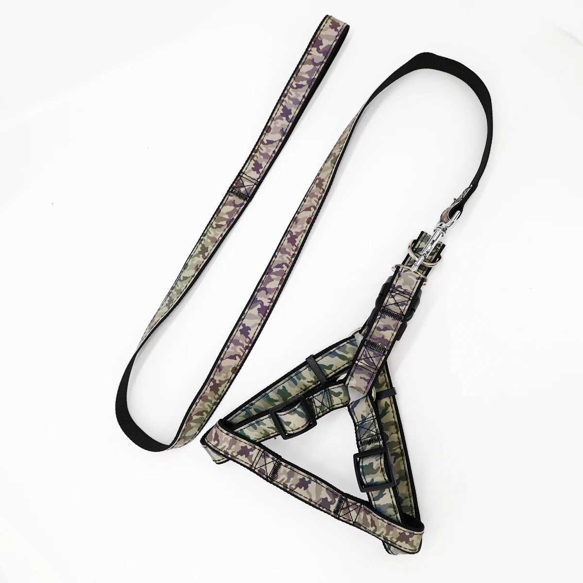 A set of camouflage reflective chest and harness set for small and mediumsized dogs to go out for a walk and a lead rope for ca C251031