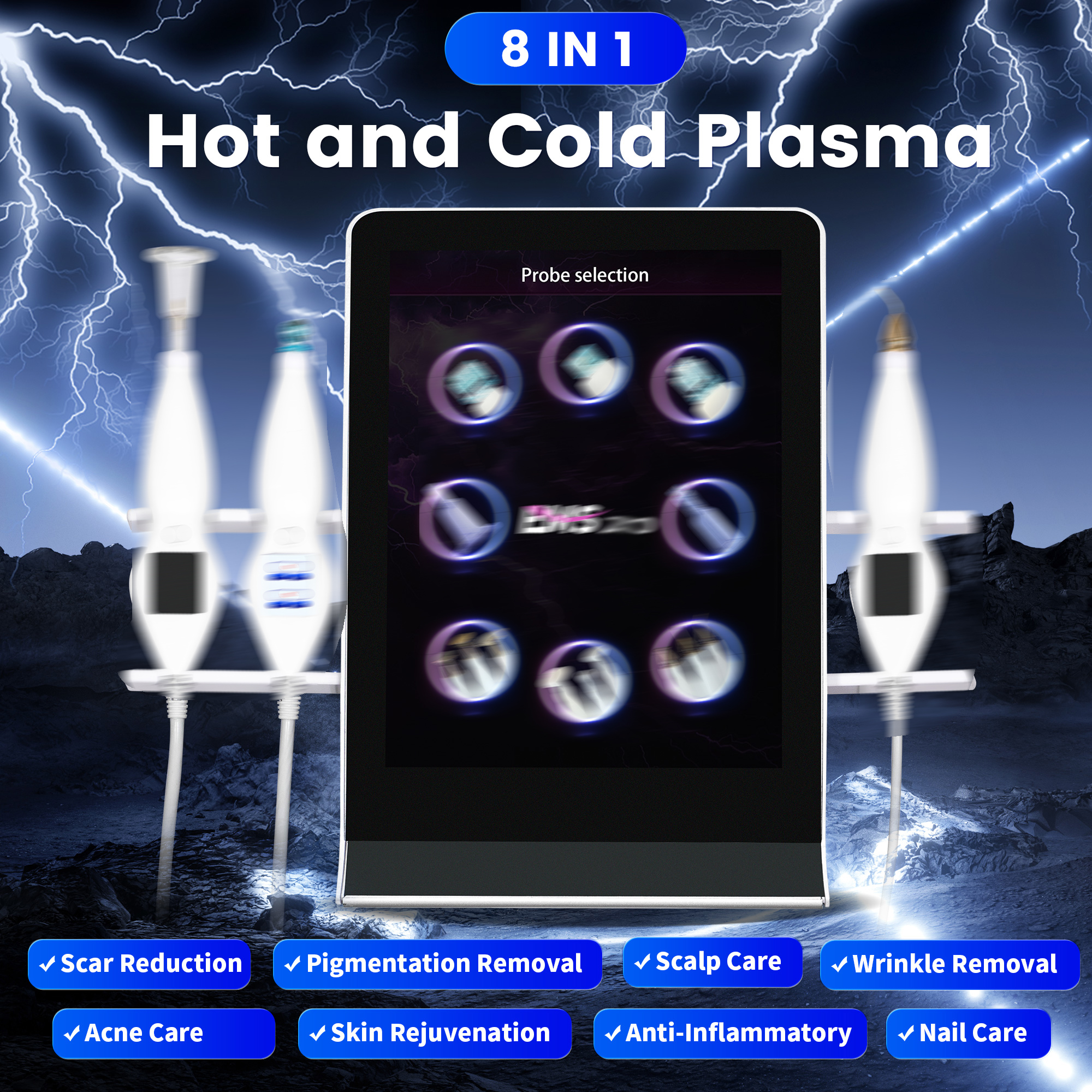 Jet Plasma Ozone Pen Cold Plasma Generator Plasma Shower Machine For Eyelid Lifting Wrinkle Removal Professional Device