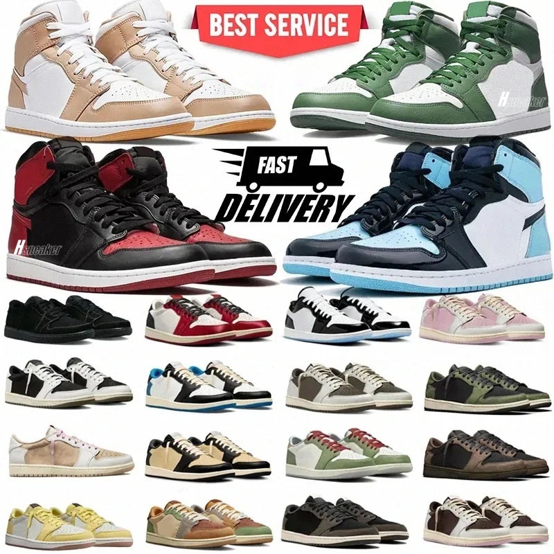 Designer Jumpmman 1 Basketball Shoes For Men Women 1s High Sneakers Pandas Dark Mocha University Bred Pink Patent Lucky Light Smoke Mens Outdoor Sports Trainers