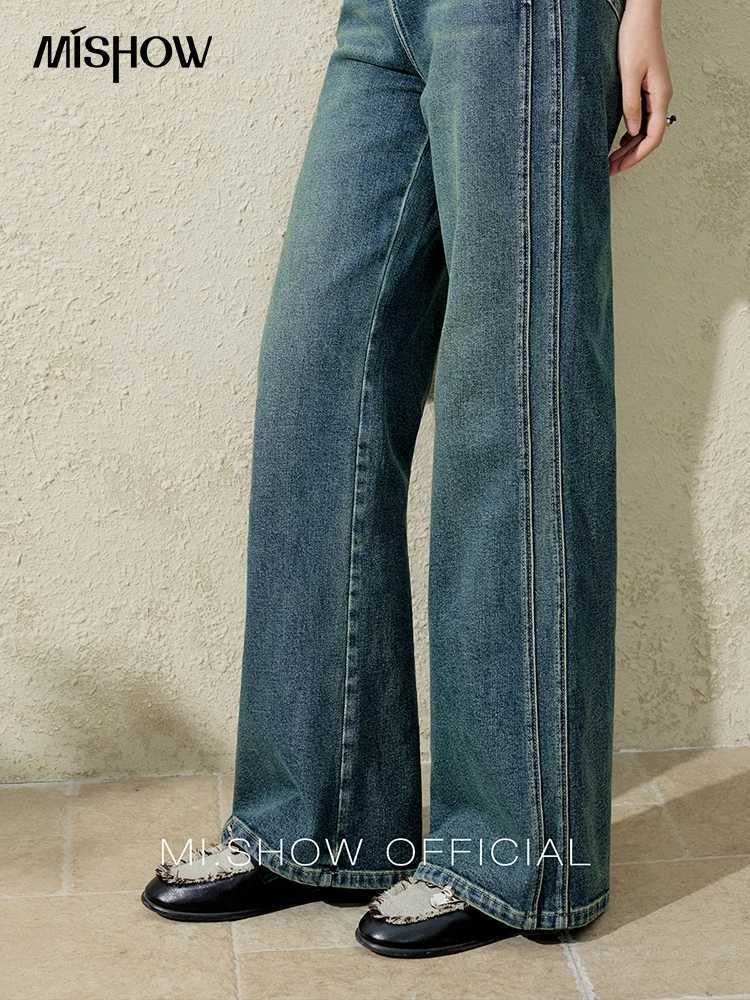 MISHOW Office Lady Spring Jeans for Women 2025 New High Waist Slim Retro Trousers Female Fashion Straight Long Pants MXE16K0872 J251031